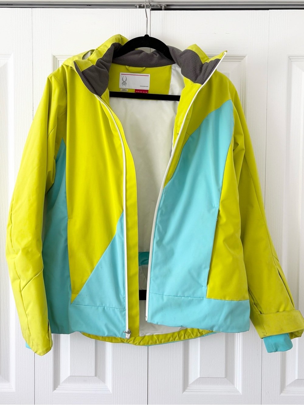 Spyder Bright Green and Blue Ski Jacket